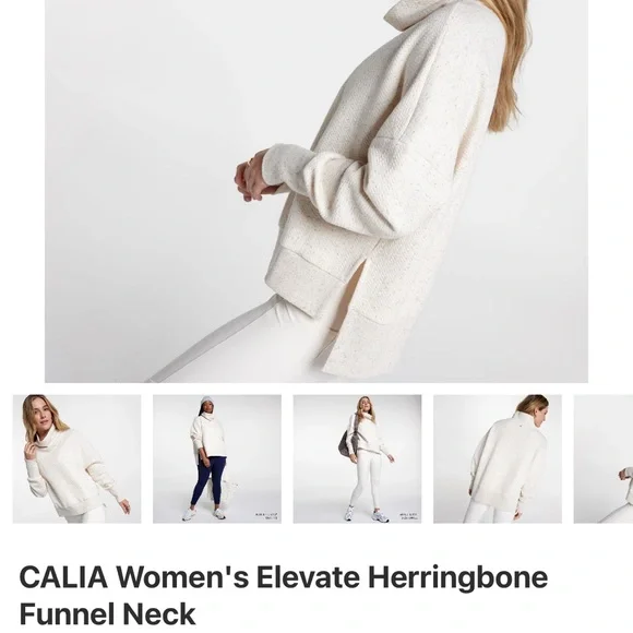 CALIA by CARRIE Underwood Cream Cowl Neck Sweater with Textured Knit - Picture 3 of 9